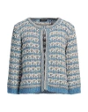 Anneclaire Woman Jacket Azure Size 8 Polyamide, Cotton In Blue