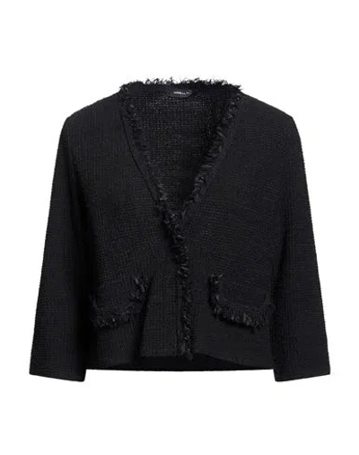 Anneclaire Woman Jacket Black Size 6 Polyamide, Viscose, Cotton