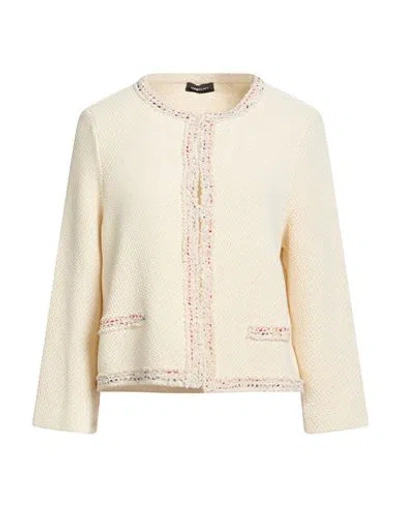 Anneclaire Woman Jacket Ivory Size 8 Cotton, Polyamide, Polyester, Viscose, Elastane In Animal Print