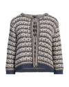 Anneclaire Woman Jacket Navy Size 6 Polyamide, Cotton In Navy Blue