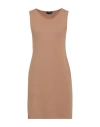Anneclaire Woman Mini Dress Camel Size 12 Virgin Wool, Cashmere, Polyamide, Elastane In Beige