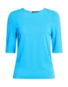 Anneclaire Woman Sweater Azure Size 8 Viscose, Polyamide In Blue