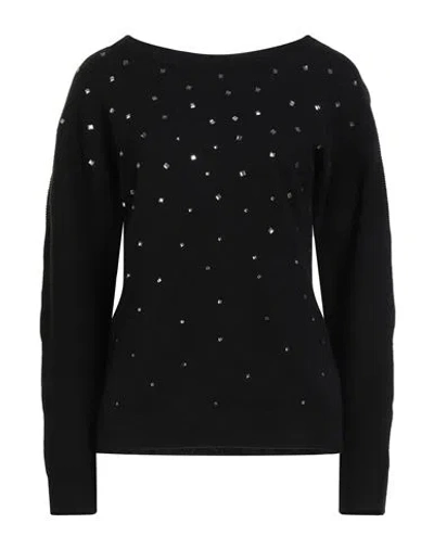 Anneclaire Woman Sweater Black Size 10 Wool, Cashmere