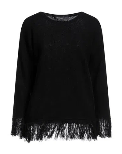 Anneclaire Woman Sweater Black Size 2 Wool, Silk, Cashmere