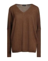 Anneclaire Woman Sweater Brown Size 10 Wool, Cashmere In Brown