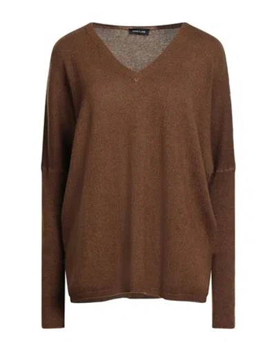 Anneclaire Woman Sweater Brown Size 10 Wool, Cashmere
