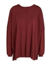 Anneclaire Woman Sweater Brown Size 8 Wool In Burgundy