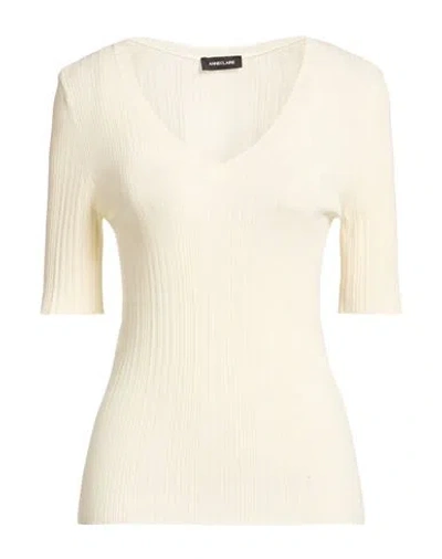 Anneclaire Woman Sweater Cream Size 8 Viscose, Polyester In White