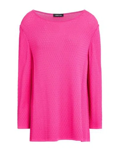 Anneclaire Woman Sweater Fuchsia Size 14 Viscose, Polyamide In Pink