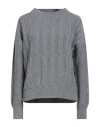 Anneclaire Woman Sweater Grey Size 6 Wool, Cashmere In Gray