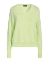 Anneclaire Woman Sweater Lime Green Size 8 Organic Cotton