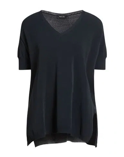 Anneclaire Woman Sweater Midnight Blue Size 8 Viscose, Polyester In Black