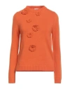 Anneclaire Woman Sweater Orange Size 6 Cashmere