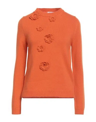 Anneclaire Woman Sweater Orange Size 6 Cashmere