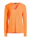 Anneclaire Woman Sweater Orange Size 8 Cotton In Orange
