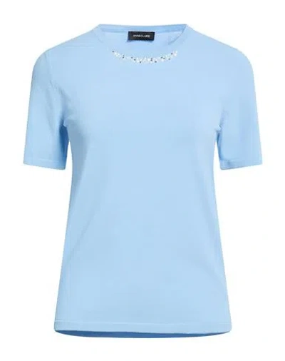 Anneclaire Woman Sweater Sky Blue Size 12 Viscose, Polyamide