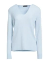 Anneclaire Woman Sweater Sky Blue Size 6 Cotton