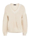 Anneclaire Woman Sweater White Size 12 Cotton, Polyamide