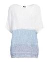 Anneclaire Woman Sweater White Size 8 Cotton, Linen In White