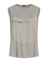Anneclaire Woman Top Taupe Size 8 Viscose, Elastane, Silk In Grey