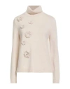 Anneclaire Woman Turtleneck Cream Size 8 Cashmere In White