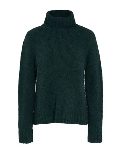 Anneclaire Woman Turtleneck Dark Green Size 6 Cotton, Polyamide, Elastane