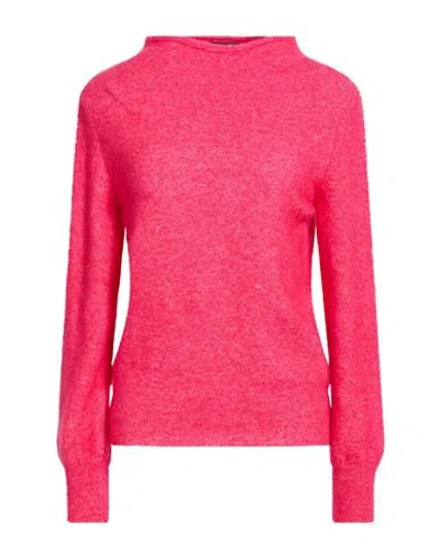 Anneclaire Woman Turtleneck Fuchsia Size 8 Nylon, Merino Wool, Alpaca Wool, Elastane In Pink