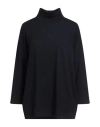 Anneclaire Woman Turtleneck Navy Size 10 Merino Wool, Pbt - Polybutylene Terephthalate In Black