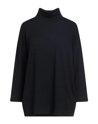 Anneclaire Woman Turtleneck Navy Size 10 Merino Wool, Pbt - Polybutylene Terephthalate In Black