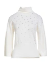Anneclaire Woman Turtleneck White Size 4 Wool, Cashmere In Yellow