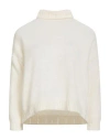 Anneclaire Woman Turtleneck White Size 6 Wool, Silk In White