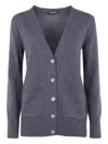 Anneclaire Wool & Cashmere Fitted Cardigan In Gray