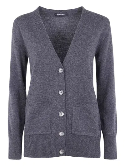 ANNECLAIRE WOOL & CASHMERE FITTED CARDIGAN,D1298.857 675 DARK GREY