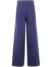Anneclaire Wool & Cashmere Knit Fabric Pants In Blue