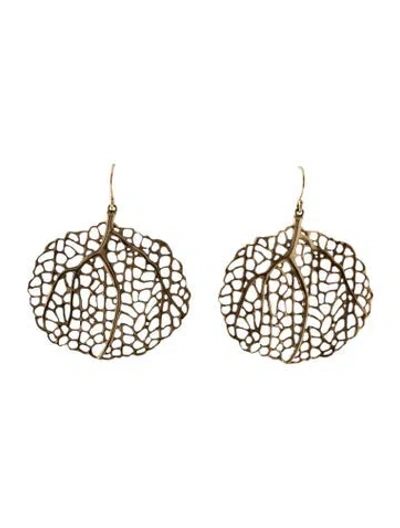 Pre-owned Annette Ferdinandsen 10k Small Sea Fan Earrings In Multi