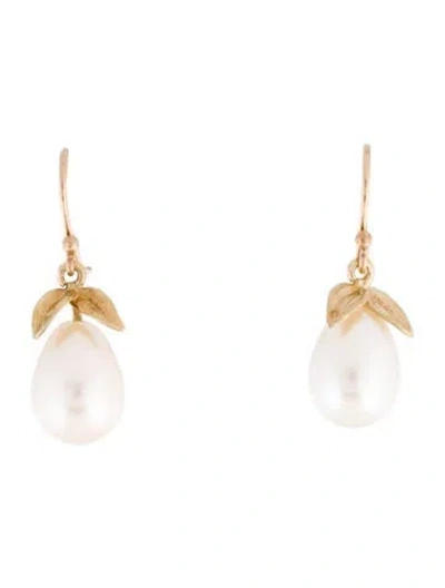 Pre-owned Annette Ferdinandsen 14k Pearl Nantucket Drop Earrings In Multi