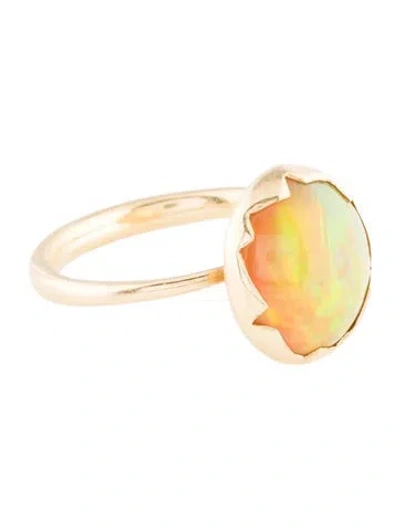 Pre-owned Annette Ferdinandsen 18k Opal Cocktail Ring In Multicolor