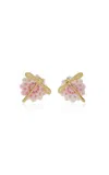 Annette Ferdinandsen 18k Yellow Pink Conch Diamond Earrings In Pink