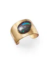 Annette Ferdinandsen Design 10k & 18k Yellow Gold Boulder Opal Roxy Cuff Bracelet In Blue/gold