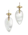 Annette Ferdinandsen Design 14k Yellow Gold Mother Of Pearl Arrowhead Drop Earrings In White
