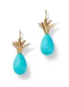 Annette Ferdinandsen Design 14k Yellow Gold Turquoise Pineapple Drop Earrings In Turquoise