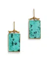 Annette Ferdinandsen Design Annette Ferdinandsen 18k Yellow Gold Chrysocola Drusy Branch Earrings In Blue/gold