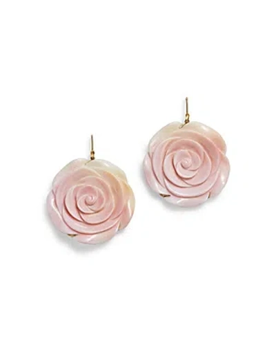 Annette Ferdinandsen Design Annette Ferdinandsen 18k Yellow Gold Pink Conch Camilla Blossom Earrings In Pink/gold