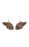 Annette Ferdinandsen Enchanted Fairy Wing 18k Yellow Gold; Jasper Earrings