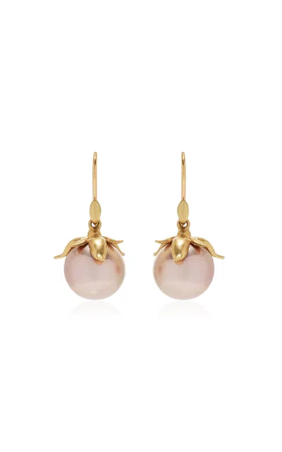 Annette Ferdinandsen Large Berry 14k Yellow Gold Pearl Earrings