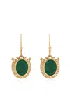 Annette Ferdinandsen Paloma 18k Gold; Diamond; Emerald Earrings In Green