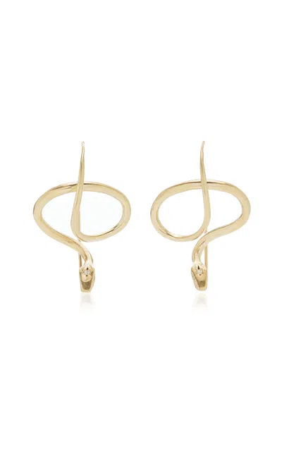Annette Ferdinandsen Serpent 14k Yellow Gold Diamond Earrings