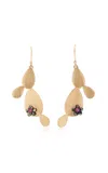 Annette Ferdinandsen Sonoma Cactus 14k Gold; Mother Of Pearl And Ruby Earrings