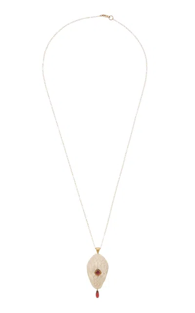 Annette Ferdinandsen Year Of The Snake 14k Yellow Gold; Garnet Pendant Necklace