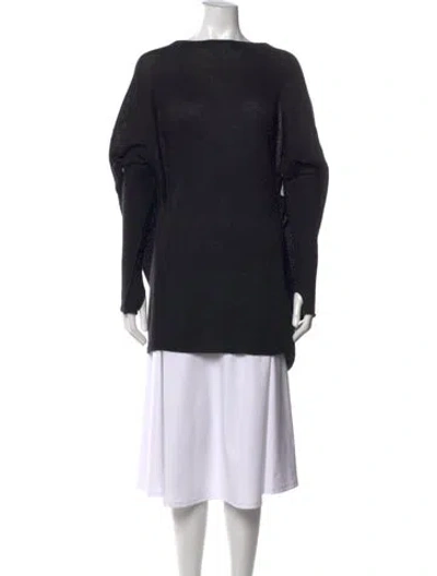 Pre-owned Annette Görtz Alpaca Crew Neck Sweater In Black